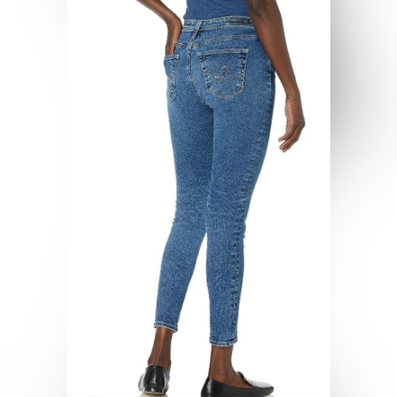 Adriano Goldschmied Blue Cropped Ankle Stretch Legging Skinny Jeans EUC Size 28 - Picture 2 of 10